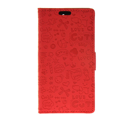 

MOONCASE Cute Little Witch Leather Side Flip Wallet Card Holder Stand Pouch ЧЕХОЛ ДЛЯ Huawei Honour 4C Red