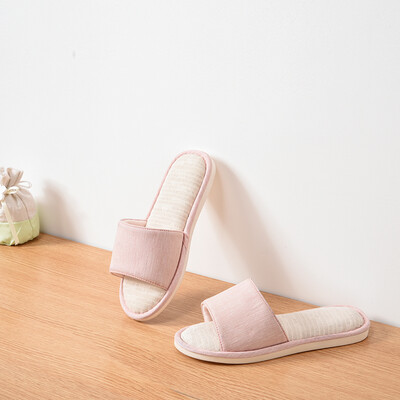 

Baicaoyuan couple models four seasons slippers home soft bottom wooden floor silent indoor slippers cotton slippers female models pink 37-38