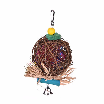 

Parrot Accessories Bird Cage Toys Hanging Stand Chew Foraging Toys for Parrots Bird Perch with Wooden Beads Spool Claws Care Z4W5
