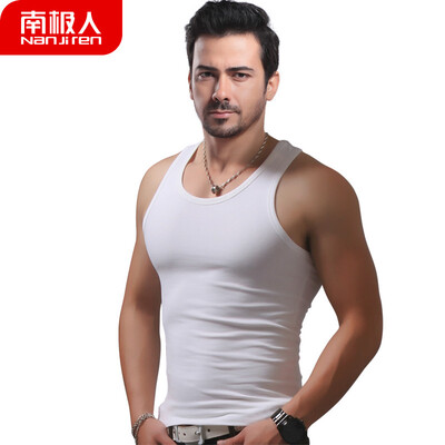 

Antarctic vest mens combed cotton stretch tight-fitting sports bottoming shirt NSJA0660 white 1 XXXL
