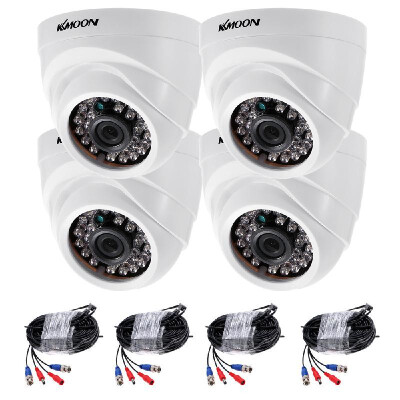 

KKmoon 4x1080P AHD Dome IR CCTV Camera 4X60ft Surveillance Cable Support for AndroidiOS APP Control Motion Detection Night Visi