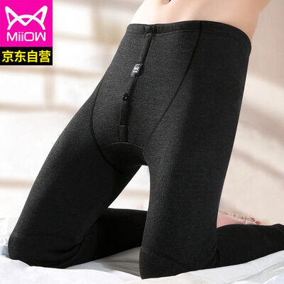 

Cat people warm pants men plus velvet thickening thread pants feet Slim bottoming pants SQF206003 black gray 16590 M
