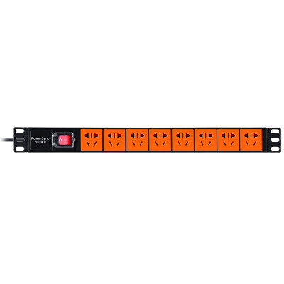 

PowerSync) MPDU18EN0018 PDU 8-bit cabinet power outlet board wiring board black with orange 1.8 meters