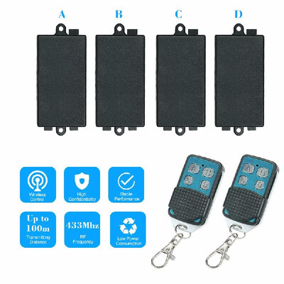 

4433MHz AC180V-240V 1CH Universal 10A Relay Wireless Remote Control Switch Receiver Module And 5PCS 4 Key RF 433MHz Transmitter R