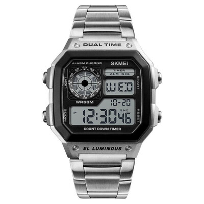 

SKMEI Waterproof Military Sports Mens Stainless Steel LED Digital Wrist Watch