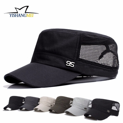 

ans Hat Quick Drying Flat Cap Thin Material Net Cap Summer Outdoors Sun Hat Sunshade Hat New Style