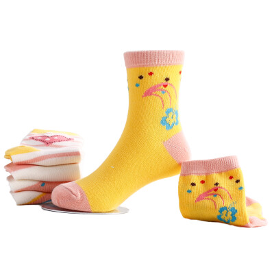 

Antarctic Nanjiren children socks spring&summer cotton in the tube breathable absorbent girl mixed with 5 pairs of installed