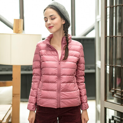 

Intercrew light down jacket female 2018 winter new Korean fashion casual light thin wild stand collar short brand down jacket female ICR4UD51A pink
