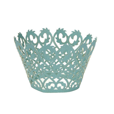 

UpperX 25Pcs Lace Cupcake Wrappers Cake Baking Paper Wedding Hollowing Party Decor Color green