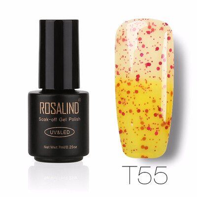 

ROSALIND Gel 1S 7ML Changing Temperature Nail Polish UV LED Glitter Manicure Nail Art Semi Permanent Soak Off Gel Lacquer