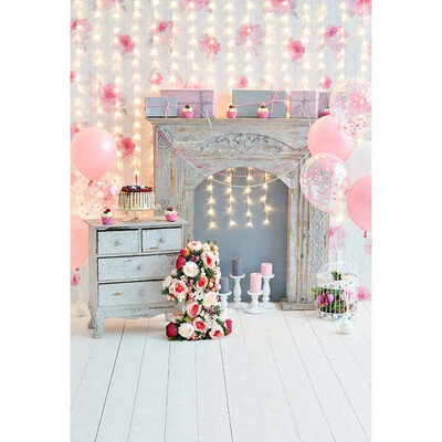 

Birthday Light Curtain Photo Backdrop 57FT Vinyl Fabric Cloth Digital Printing Photo Background S-3225