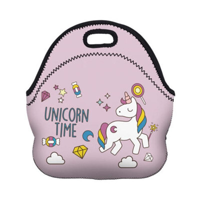 

Girls Kids Unicorn Lunch Bag Neoprene Handle Nursery Thermal Bag Insulated