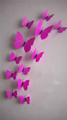 

NicerDicer 12pcs Hotsale Fashion 3D stereo art butterfly living room decal DIY wall stickers wall decoration 96268-96276