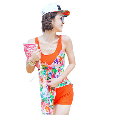 

Qihai QIHAI 6122-6 new Siamese skirt flat angle was thin cover over the Korean version of the swimsuit women small chest gather Slim hot swimwear M code