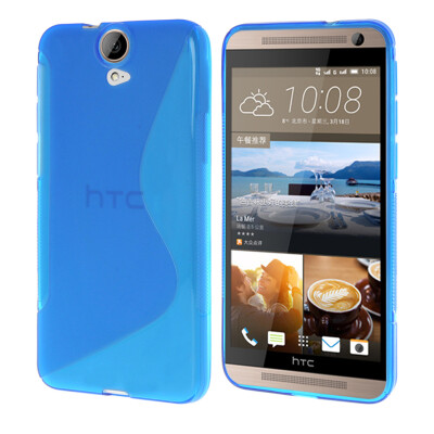 

MOONCASE  - Line Soft Silicone Gel TPU Protective Case Flexible Shell Protective Case Cover for HTC One E9+ E9 Plus Blue