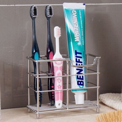 

Jingdong supermarket Ou Run Zhe toothbrush holder stainless steel multi-tooth toothpaste toothbrush storage shelves