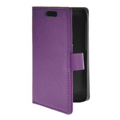 

MOONCASE Slim Leather Side Flip Wallet Card Holder Pouch with Kickstand Shell Back Case Cover for HTC Desire 310 Purple