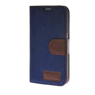 

MOONCASE Cowboy tannins Leather Side Flip Wallet Card Holder Stand Pouch ЧЕХОЛ ДЛЯ Samsung Galaxy S6 Dark Blue