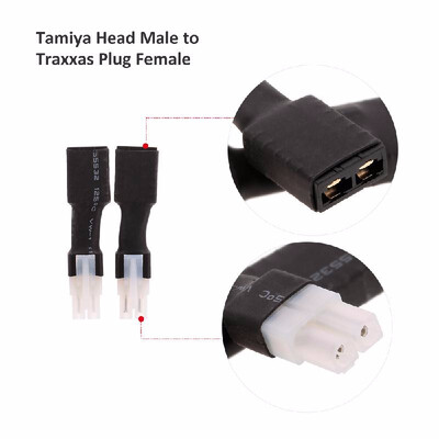 

2pcs Tamiya Head Male to Traxxas Plug Female Connector Adapter Convertor for RC Car Li-Po Li-Lion Battery