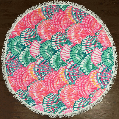 

Cntomlv Pineapple Large Round Microfiber Beach Towel Circle Tassels Watermelon Hamburger Cotton Bath Mat Serviette De Plage