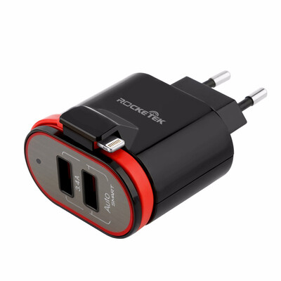 

Rocketek 5V 34A 2-Port Smart Travel USB Charger Adapter Portable EU Plug Mobile Phone Charger for iPhone Samsung Xiaomi