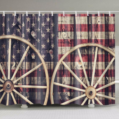

Distressed American Flag Fabric Shower Curtain