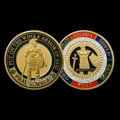 

God gives defensive armor commemorative coins high relief challenge token collection