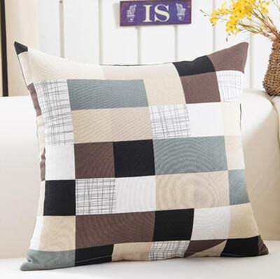 

hot sale Colorful Geometry pattern Cushion cover Geometric Printed pillowcases Linen cotton Pillow covers Sofa 45x45cm cushion