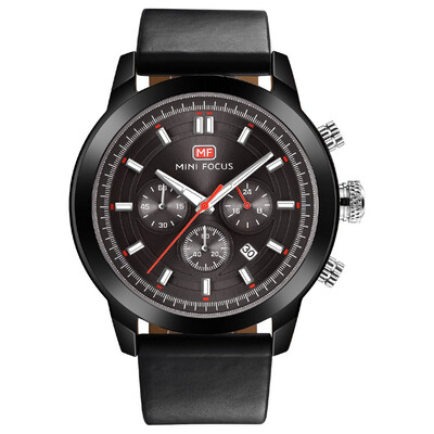 

BOFUTE Male Watches Business Watch Quartz Watches Calendar Luminous Waterproof Genuine Leather Strap 0112G