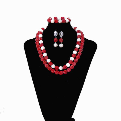 

Variety Multi-color Womens Jewelry Bridal African Beads Jewelry Set Nigerian Wedding Necklace Earring Bracelet Set Free Shipping