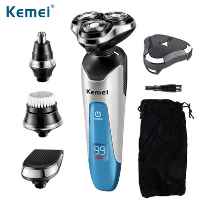 

Kemei 4 in1 washable LCD display electric shaver 3D floating 3 blades Electric Shaving Razors Multifunctional Clipper For mu