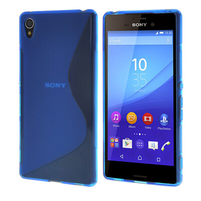 

MOONCASE S - Line Soft Silicone Gel TPU Protective Case Flexible Shell Protective Case Cover for Sony Xperia M4 Aqua Blue