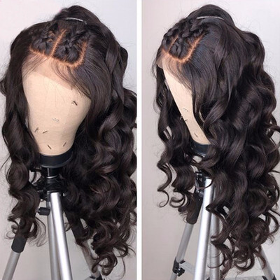 

9A Wavy Lace front Human Hair Wigs Unprocessed Body Wavy Brazilian Virgin Hair with Baby Hair 130 Density Wavy Wigs for Women