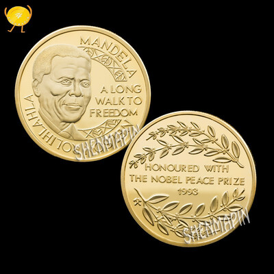 

"South African Father" Prime Minister Mandela Commemorative Coins greatest South Africans challenge gold-plated silver coins