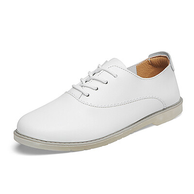 

Womens shoes small white shoes leather flat shoes tie Joker casual shoes womens ethics shoes