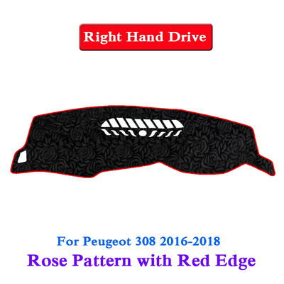 

Car Styling Dashboard Protective Mat Shade Cushion Cover Pad Rose Pattern Carpet For Peugeot 308 2012-2018 LHD&RHD Anti-Slip Mat