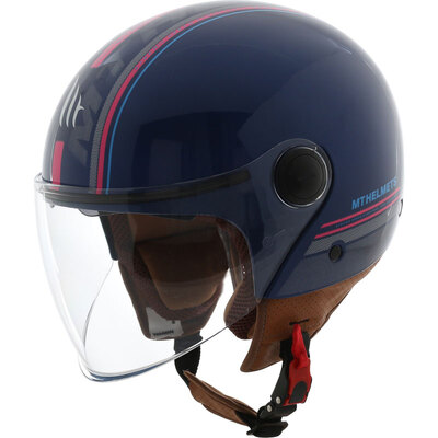 

MT HELMETS 201A motorcycle double lens retro lightweight half helmet men&women half-covered personality cool Harley helmet four seasons universal blue powder street M code