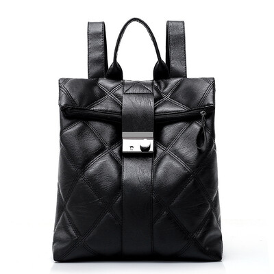 

New Street Trend Fashion PU Shoulder Bag for Womens Fashion Bag Leisure Personality Soft Leather Backpack
