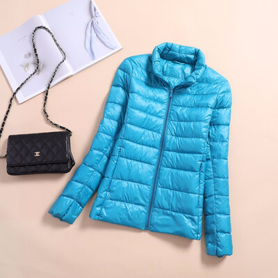 

Camping & Hiking Down Light thin short female Stand collar Down Jackets Keep warm Down jacket Large code fat girl