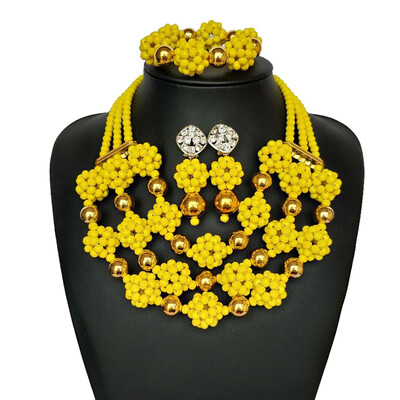 

Hand Woven Dark Green African Jewelry Set Nigerian Crystal Beads Necklace Wedding Jewelry Sets For Women India Bridal Jewelry Set