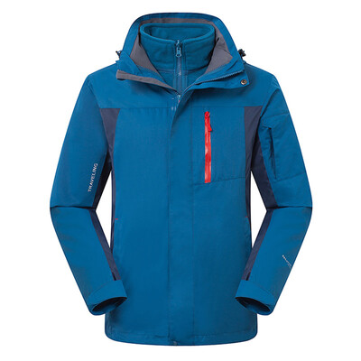 

Jingdong self-operated Fugui bird FUGUNIAO outdoor three-in-one jacket detachable two-piece warm waterproof cold cap with mountaineering suit D058 male sea blue 3XL
