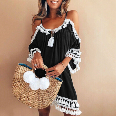 

Europe And America Sexy Shoulder Strap Lace Skirt