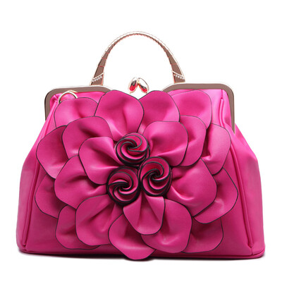 

Brand new women leather bag fashion leisure wild shoulder bag rose flowers pattern messenger bag ladies tote bags