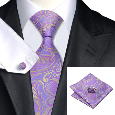 

Hot selling Vogue Men Silk Tie Set High Quality 100 Silk Necktie Handkerchief Cufflinks Set for Formal Wedding Business