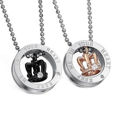 

MyMei Stainless Steel Crown His and Her Promise Matching Love Couple Necklace