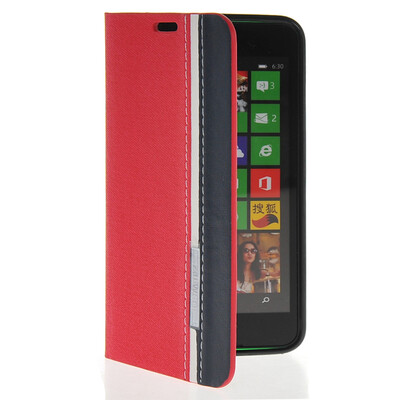 

MOONCASE Business style Leather Side Flip Wallet Card Slot Pouch Stand Back чехол для Nokia Lumia 630 Red