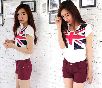 

Korean Fashion Womens Candy Color Casual Slim Short Pants Trouser Shorts with Pockets&Button