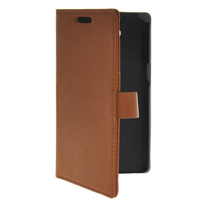 

MOONCASE Slim Leather Side Flip Wallet Card Holder Pouch with Kickstand Shell Back Case Cover for LG G Pro Lite D686 Brown