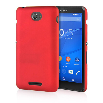 

MOONCASE Hard Rubberized Rubber Coating Devise Back ЧЕХОЛ ДЛЯ Sony Xperia E4 Red