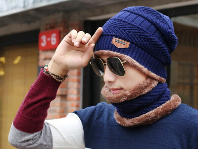

New Fashion Hats Men Winter Wool Ski Hat scarf Set Head hooded Cap Earmuffs Head Caps Male beanie mask balaclava gorro masculino